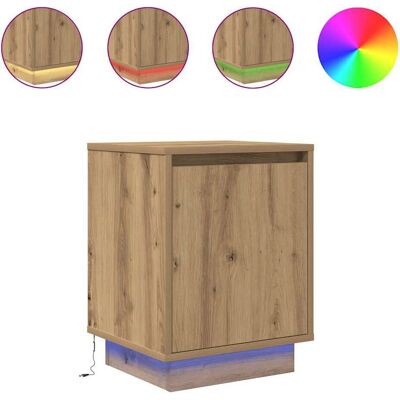vidaXL Nachtkastje Eikenhout met LED-verlichting vidaXL Nachtkastje Eikenhout met LED-verlichting