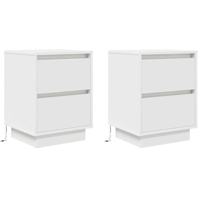 vidaXL Nachttische - 38x34x50 cm, 2 Stück, Weiß vidaXL Nachttische - 38x34x50 cm, 2 Stück, Weiß