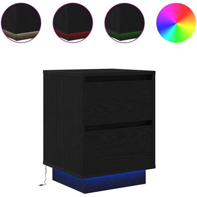 vidaXL 861285 Nachttisch - LED-Beleuchtung, Holz, Schwarz vidaXL 861285 Nachttisch - LED-Beleuchtung, Holz, Schwarz