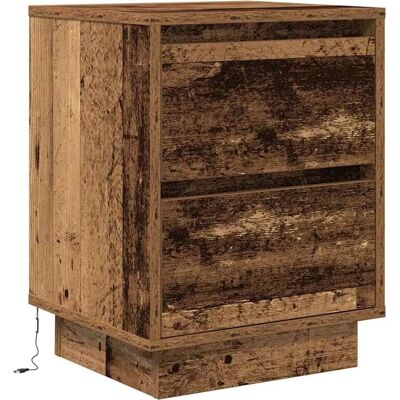 vidaXL Nachttisch mit LED-Leuchten Old wood - Nachttisch vidaXL Nachttisch mit LED-Leuchten Old wood - Nachttisch