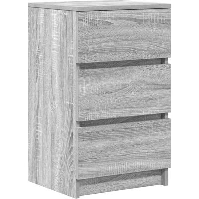 vidaXL Bedside Cabinet with 3 Drawers Grey Sonoma - Bedside Table vidaXL Bedside Cabinet with 3 Drawers Grey Sonoma - Bedside Table