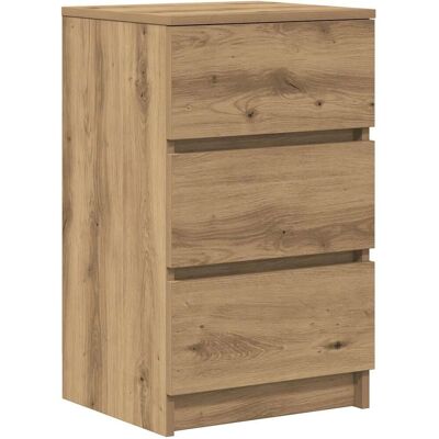 vidaXL Nachttisch mit 3 Schubladen Artisan-Eiche 39x35x65 cm Braun - Nachttisch vidaXL Nachttisch mit 3 Schubladen Artisan-Eiche 39x35x65 cm Braun - Nachttisch