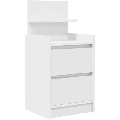 vidaXL White Bedside Cabinet with 2 Drawers - Bedroom Furniture vidaXL White Bedside Cabinet with 2 Drawers - Bedroom Furniture