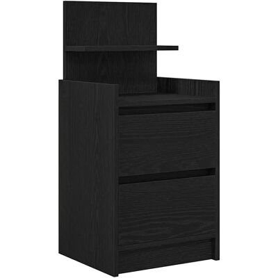 vidaXL Schwarzes Nachttisch mit 2 Schubladen - Nachttische vidaXL Schwarzes Nachttisch mit 2 Schubladen - Nachttische