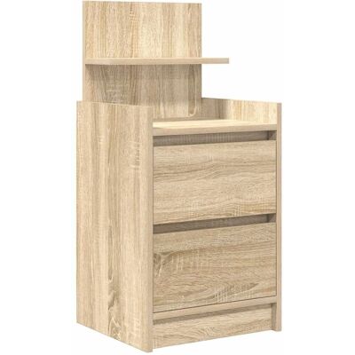vidaXL Sonoma Eiche Nachttisch - Nachtschrank mit 2 Schubladen vidaXL Sonoma Eiche Nachttisch - Nachtschrank mit 2 Schubladen