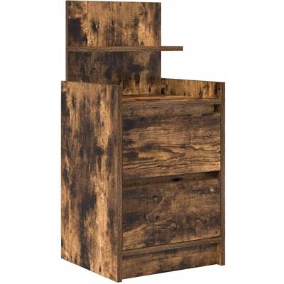 vidaXL Nachttisch mit 2 Schubladen - Räuchereiche - 38x34x80 cm vidaXL Nachttisch mit 2 Schubladen - Räuchereiche - 38x34x80 cm