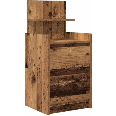 vidaXL Graues Holz Nachttisch mit 2 Schubladen - Nachttisch vidaXL Graues Holz Nachttisch mit 2 Schubladen - Nachttisch