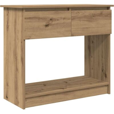 vidaXL Console Table with Drawers Rustic Oak - Console Table vidaXL Console Table with Drawers Rustic Oak - Console Table