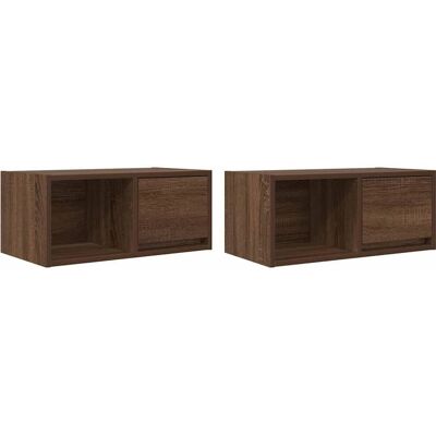 vidaXL Sonoma Eiche TV-Schrank - Technik, 2 Stück, Braun Eiche vidaXL Sonoma Eiche TV-Schrank - Technik, 2 Stück, Braun Eiche