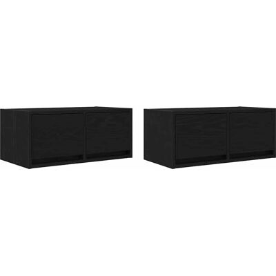 vidaXL Sorte Eg TV-skabe 2 stk - TV Cabinets vidaXL Sorte Eg TV-skabe 2 stk - TV Cabinets