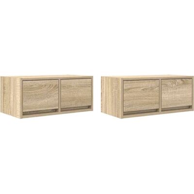 vidaXL Meubles TV 2 pièces Chêne Sonoma - Publicité vidaXL Meubles TV 2 pièces Chêne Sonoma - Publicité