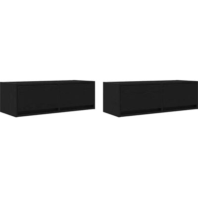vidaXL Wand-TV-Möbel mit 2 Schubladen - Schwarz, 80x31x25,5 cm vidaXL Wand-TV-Möbel mit 2 Schubladen - Schwarz, 80x31x25,5 cm