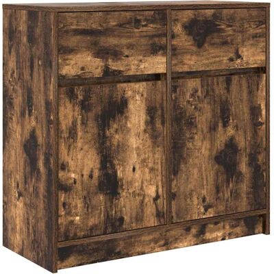 vidaXL Sideboard mit Schublade Räuchereiche - 80x34x76 cm - Holzwerkstoff vidaXL Sideboard mit Schublade Räuchereiche - 80x34x76 cm - Holzwerkstoff