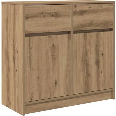 vidaXL Artisan-Eiche Sideboard - 80x34x76 cm, 2 Schubladen, Langlebig vidaXL Artisan-Eiche Sideboard - 80x34x76 cm, 2 Schubladen, Langlebig