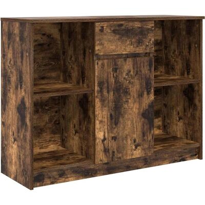 vidaXL Sideboard mit Schublade Räuchereiche - 101x35x76 cm - Holzwerkstoff vidaXL Sideboard mit Schublade Räuchereiche - 101x35x76 cm - Holzwerkstoff