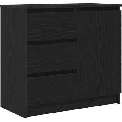 vidaXL Sideboard mit Schublade Schwarz Eichen-Optik 71x35x65cm vidaXL Sideboard mit Schublade Schwarz Eichen-Optik 71x35x65cm
