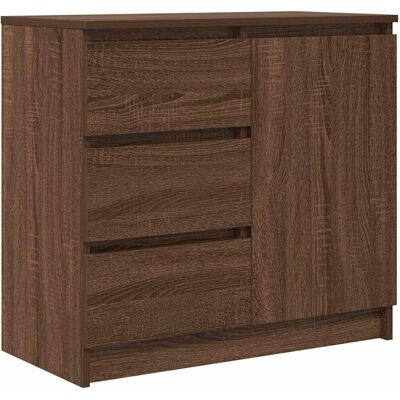 vidaXL Dressoir met lade Bruin 71x35x65 cm multiplex vidaXL Dressoir met lade Bruin 71x35x65 cm multiplex