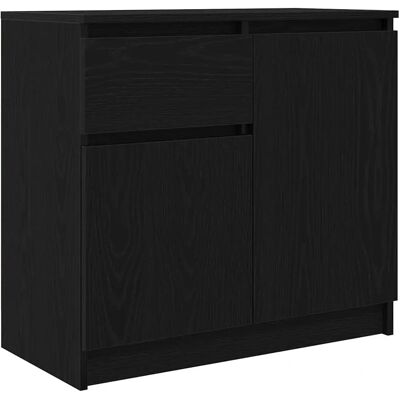 vidaXL Sideboard mit Schublade Schwarz Eichen-Optik - Sideboard vidaXL Sideboard mit Schublade Schwarz Eichen-Optik - Sideboard