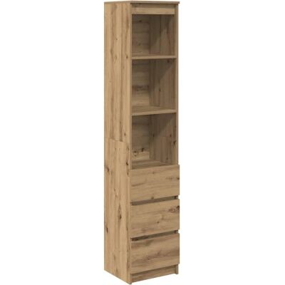 vidaXL Hogekast Eikenhout - 3 Lades, 3 Planken - Kast vidaXL Hogekast Eikenhout - 3 Lades, 3 Planken - Kast