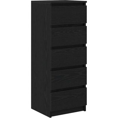 vidaXL Sideboard mit Schubladen Schwarz Eichen-Optik 37,5x35x99 cm vidaXL Sideboard mit Schubladen Schwarz Eichen-Optik 37,5x35x99 cm