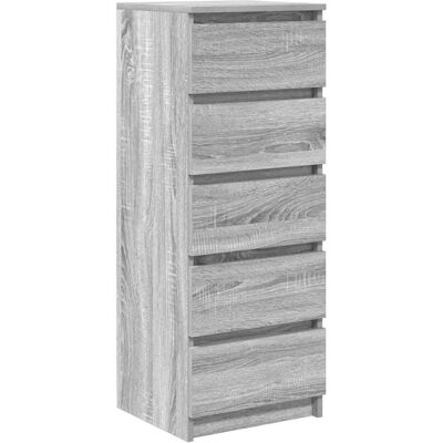 vidaXL Sideboard mit Schubladen Grau Sonoma 37,5x35x99cm Holzwerkstoff vidaXL Sideboard mit Schubladen Grau Sonoma 37,5x35x99cm Holzwerkstoff