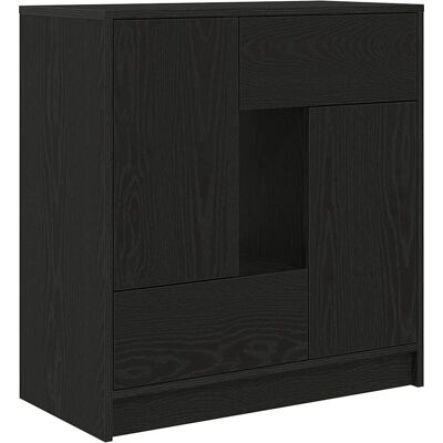 vidaXL Sideboard mit Schubladen und Türen - Schwarz Eichen-Optik 70,5x34x74,5 cm vidaXL Sideboard mit Schubladen und Türen - Schwarz Eichen-Optik 70,5x34x74,5 cm
