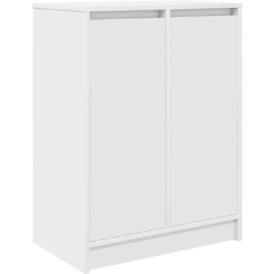 vidaXL Weißes Schuhregal - 57x34x76 cm - Holzwerkstoff vidaXL Weißes Schuhregal - 57x34x76 cm - Holzwerkstoff