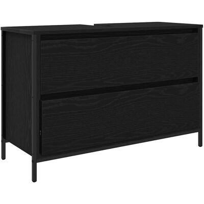 Meuble de salle de bain en chêne noir vidaXL - Rangement & Lavabo Meuble de salle de bain en chêne noir vidaXL - Rangement & Lavabo