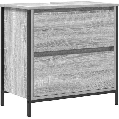 vidaXL Meuble de salle de bain avec tiroirs Gris Sonoma 60x34,5x60cm vidaXL Meuble de salle de bain avec tiroirs Gris Sonoma 60x34,5x60cm