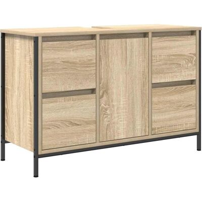 Meuble de lavabo avec tiroirs en chêne Sonoma 90x34,5x60 cm - vidaXL Meuble de lavabo avec tiroirs en chêne Sonoma 90x34,5x60 cm - vidaXL