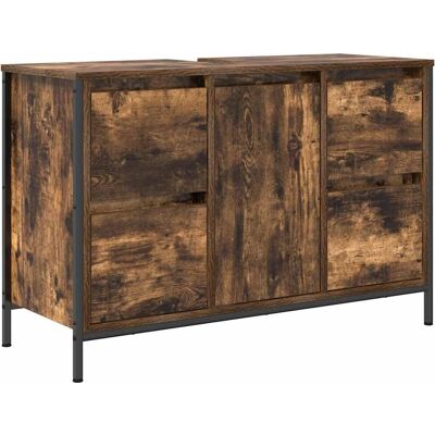 vidaXL Bathroom Cabinet with Drawers - Fumo Oak 90x34.5x60cm vidaXL Bathroom Cabinet with Drawers - Fumo Oak 90x34.5x60cm