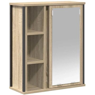 vidaXL Vægskab til badeværelse med spejl Sonoma eg 50x21x60 cm vidaXL Vægskab til badeværelse med spejl Sonoma eg 50x21x60 cm