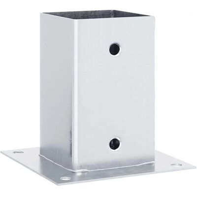 vidaXL Bases para Poste Quadradas 4 pcs Prata - Post Bases vidaXL Bases para Poste Quadradas 4 pcs Prata - Post Bases