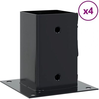 vidaXL Pfostenträger 81x81 mm Pulverbeschichteter Stahl Anthrazit - Pfostenträger vidaXL Pfostenträger 81x81 mm Pulverbeschichteter Stahl Anthrazit - Pfostenträger