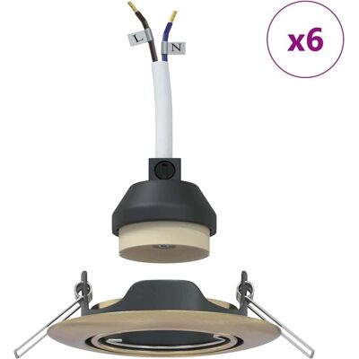 VIDAXL Messing GU10 Einbauleuchten - 6 Stück VIDAXL Messing GU10 Einbauleuchten - 6 Stück