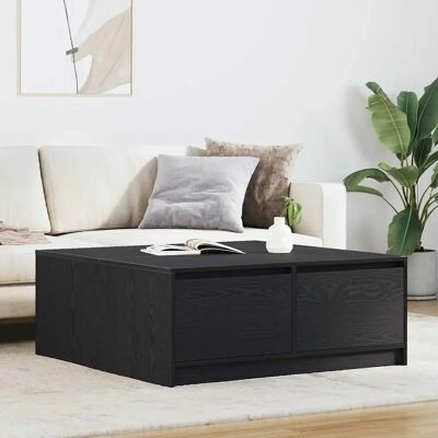 vidaXL Black Oak Coffee Table with Drawers 100x100x40 cm vidaXL Black Oak Coffee Table with Drawers 100x100x40 cm