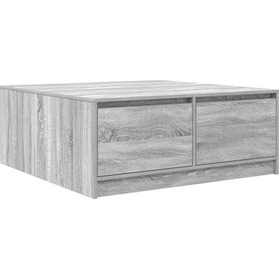 vidaXL Black Oak 100x100cm Coffee Table with Drawers vidaXL Black Oak 100x100cm Coffee Table with Drawers