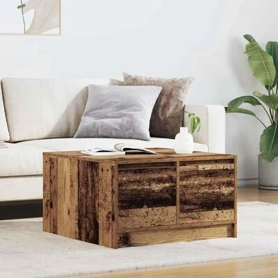 vidaXL Black Oak Coffee Table with Drawers - Coffee Table vidaXL Black Oak Coffee Table with Drawers - Coffee Table