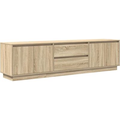 Meuble TV vidaXL - Chêne Sonoma avec Éclairage LED - 193,5x41x50 cm - Publicité Meuble TV vidaXL - Chêne Sonoma avec Éclairage LED - 193,5x41x50 cm - Publicité