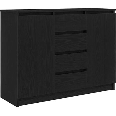 vidaXL Schwarzes Eichen-Sideboard mit Schubladen 100,5x35x76 cm vidaXL Schwarzes Eichen-Sideboard mit Schubladen 100,5x35x76 cm