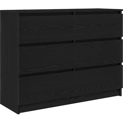 vidaXL Schwarzer Eichen Sideboard - Stauraum vidaXL Schwarzer Eichen Sideboard - Stauraum