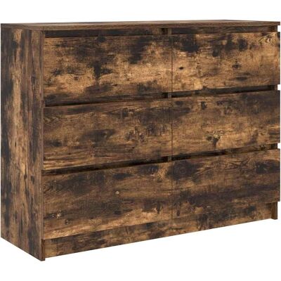 vidaXL Sideboard Smoked Oak 100x35x76 cm Engineered Wood storage cabinet vidaXL Sideboard Smoked Oak 100x35x76 cm Engineered Wood storage cabinet