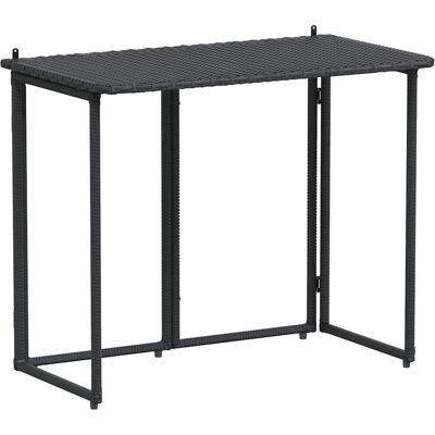 vidaXL Stół ogrodowy - Czarny - 90x51x75 cm - Składany Stół ogrodowy vidaXL Stół ogrodowy - Czarny - 90x51x75 cm - Składany Stół ogrodowy