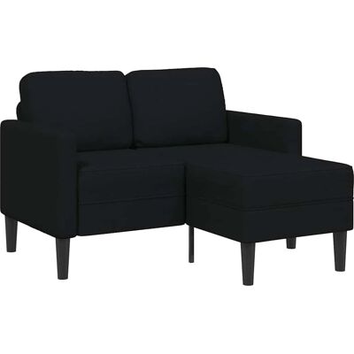 vidaXL 2-personers sofa med L-formet chaiselongue sort 125cm vidaXL 2-personers sofa med L-formet chaiselongue sort 125cm