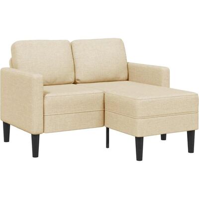 vidaXL 2-Sitzer-Sofa mit Chaiselongue in L-Form Creme vidaXL 2-Sitzer-Sofa mit Chaiselongue in L-Form Creme