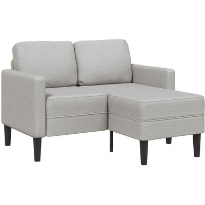 Canapé 2 places en forme de L gris nuage 125 cm - Publicité Canapé 2 places en forme de L gris nuage 125 cm - Publicité