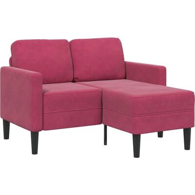 Canapé en L en velours avec chaise longue - 125cm, Vin Rouge - Publicité Canapé en L en velours avec chaise longue - 125cm, Vin Rouge - Publicité
