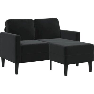Canapé 2 places en forme de L noir 125 cm vidaXL - Publicité Canapé 2 places en forme de L noir 125 cm vidaXL - Publicité