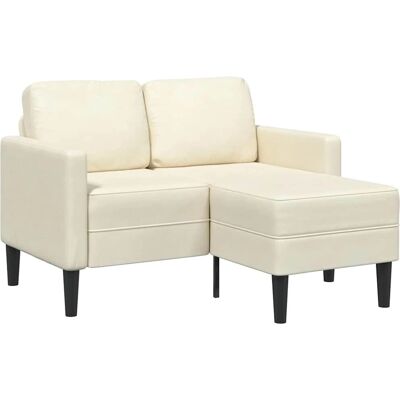 Vidaxl Creme Fløjl L-formet Sofa med Chaiselongue - Sofa Vidaxl Creme Fløjl L-formet Sofa med Chaiselongue - Sofa