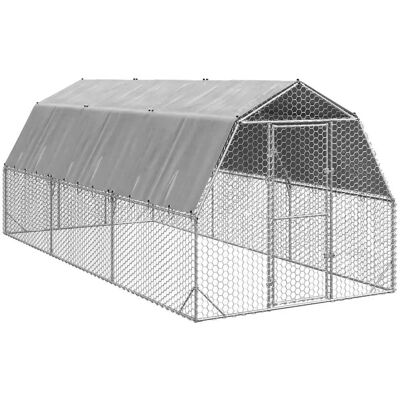 vidaXL Kurnik dla Kur z Wodoodpornym Dachem - 2,5x6x2,25 m Galwanizowana Stal vidaXL Kurnik dla Kur z Wodoodpornym Dachem - 2,5x6x2,25 m Galwanizowana Stal